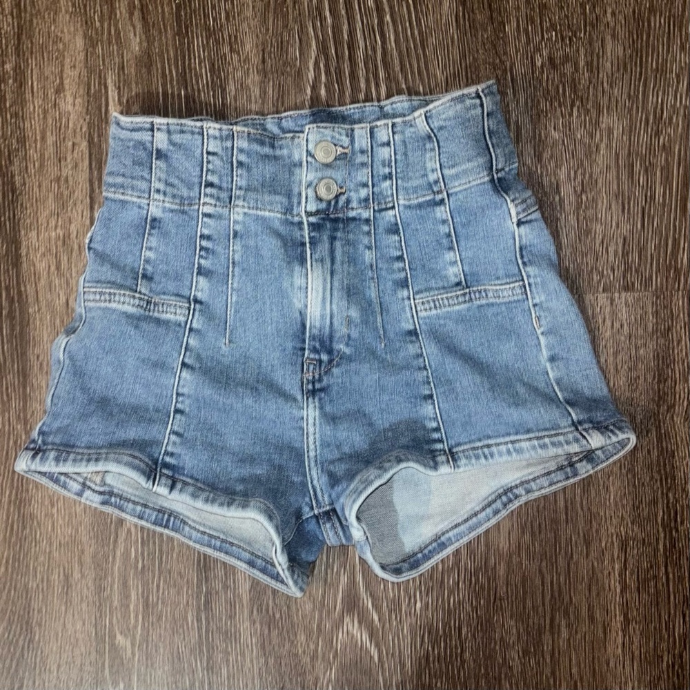 SOLD- Free People Denim High-Waisted Micro Shorts